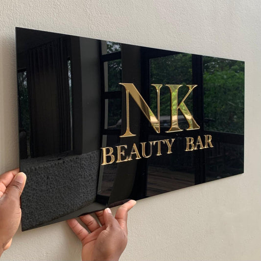 Rectangular Acrylic Business Signs for Shops, Salons & Offices
