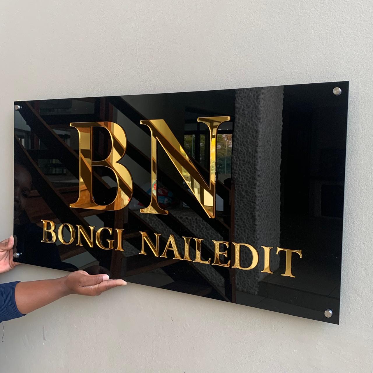 Rectangular Acrylic Business Signs for Shops, Salons & Offices