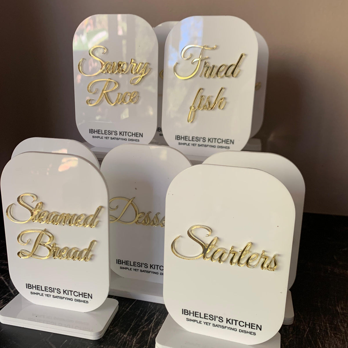 Catering Menu Acrylic Stands - Set of 10