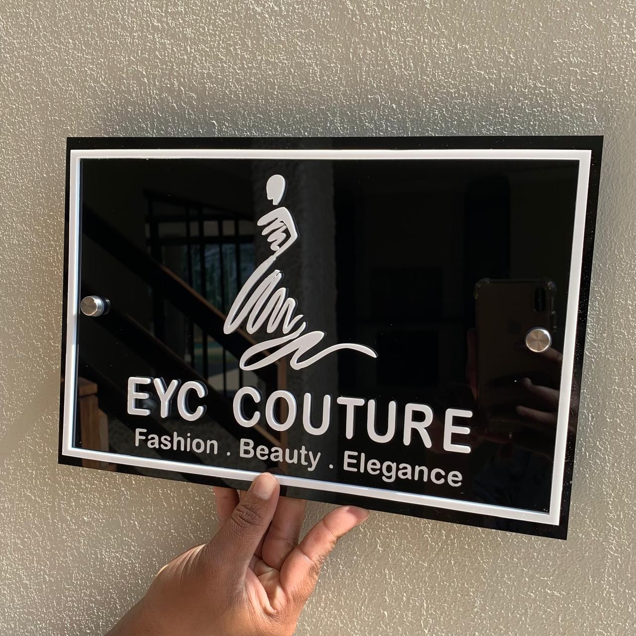 Rectangular Acrylic Business Signs for Shops, Salons & Offices