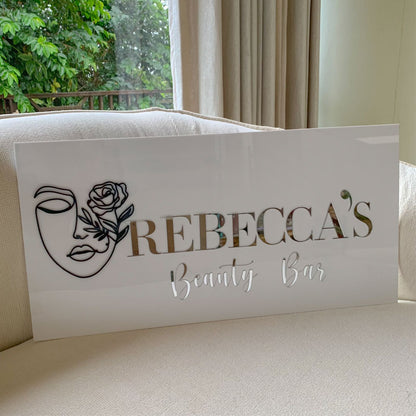 Rectangular Acrylic Business Signs for Shops, Salons & Offices