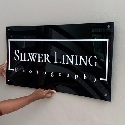 Rectangular Acrylic Business Signs for Shops, Salons & Offices