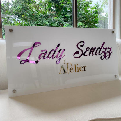 Rectangular Acrylic Business Signs for Shops, Salons & Offices
