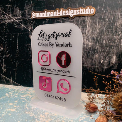 Social Media Sign – No QR Codes Needed, Custom Acrylic Display