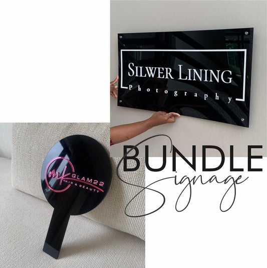 Business sign  & hand mirror BUNDLE