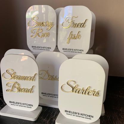 Catering Menu Acrylic Stands - Set of 10