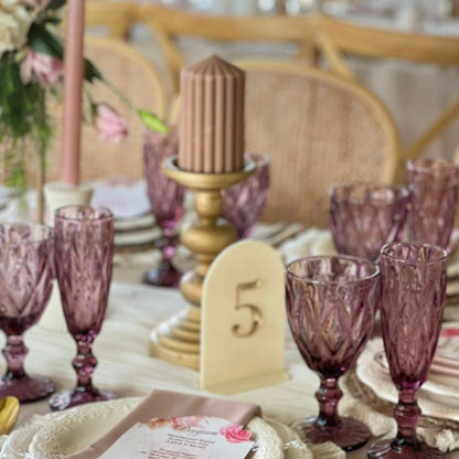 Layered Cream Acrylic Table Numbers for Weddings & Events