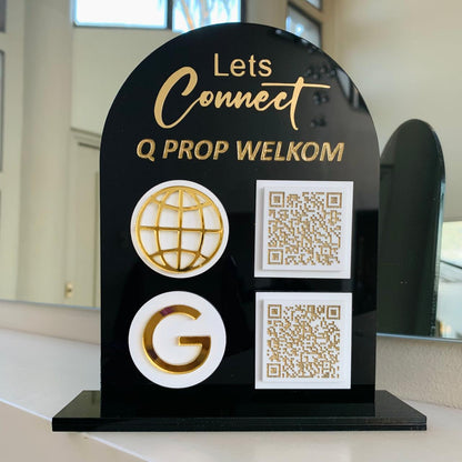 Layered Acrylic Social Media Sign – Stylish & Customizable Branding