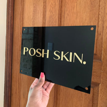 Rectangular Acrylic Business Signs for Shops, Salons & Offices