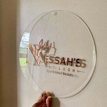 Personalized Clear Acrylic Business Sign – Sleek & Durable