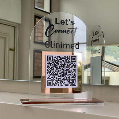 Layered Acrylic Social Media Sign – Stylish & Customizable Branding