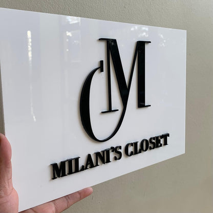 Rectangular Acrylic Business Signs for Shops, Salons & Offices