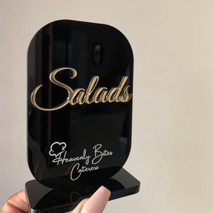 Catering Menu Acrylic Stands - Set of 10