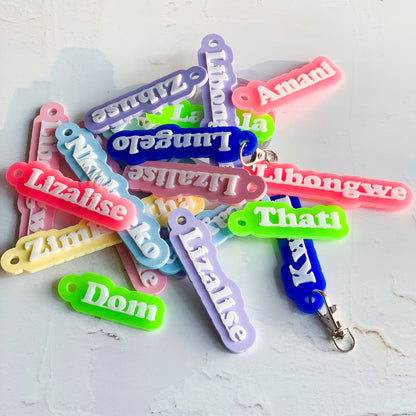 Layered Acrylic Kids Keyrings – School Bag Charms & Party Gifts