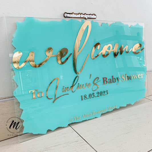 Acrylic Welcome Sign - painted backing