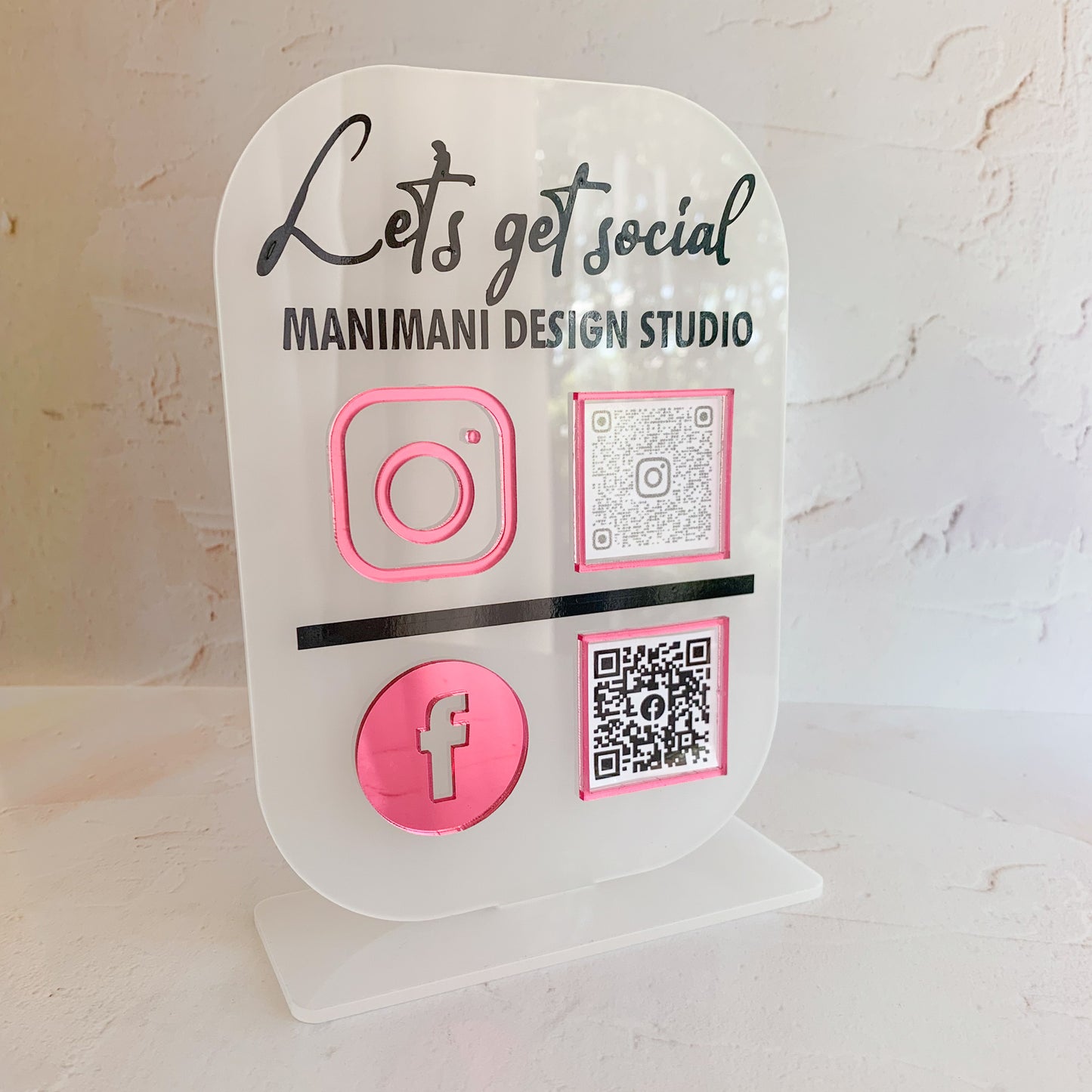 Social Media Sign -2 QR Codes